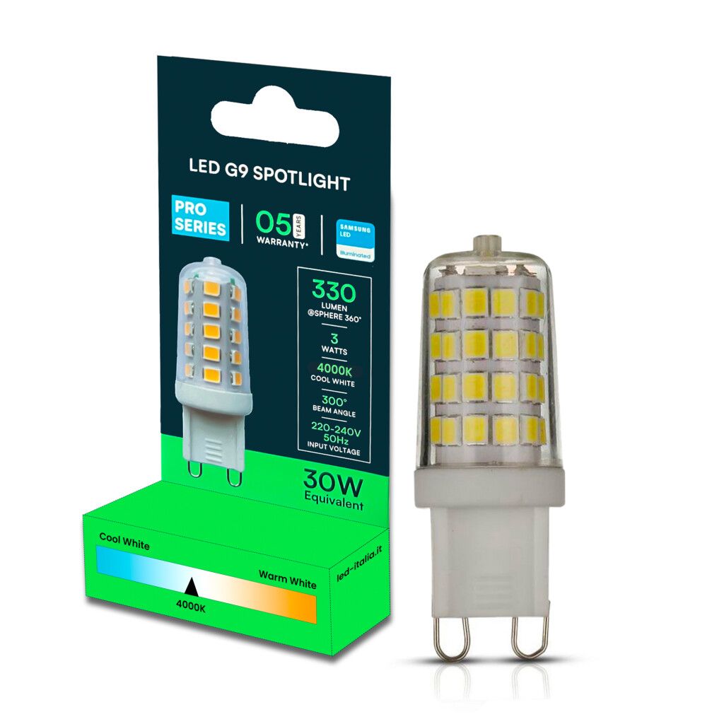 lampadina led v-tac vt-204 g9 3w 4000k chip samsung