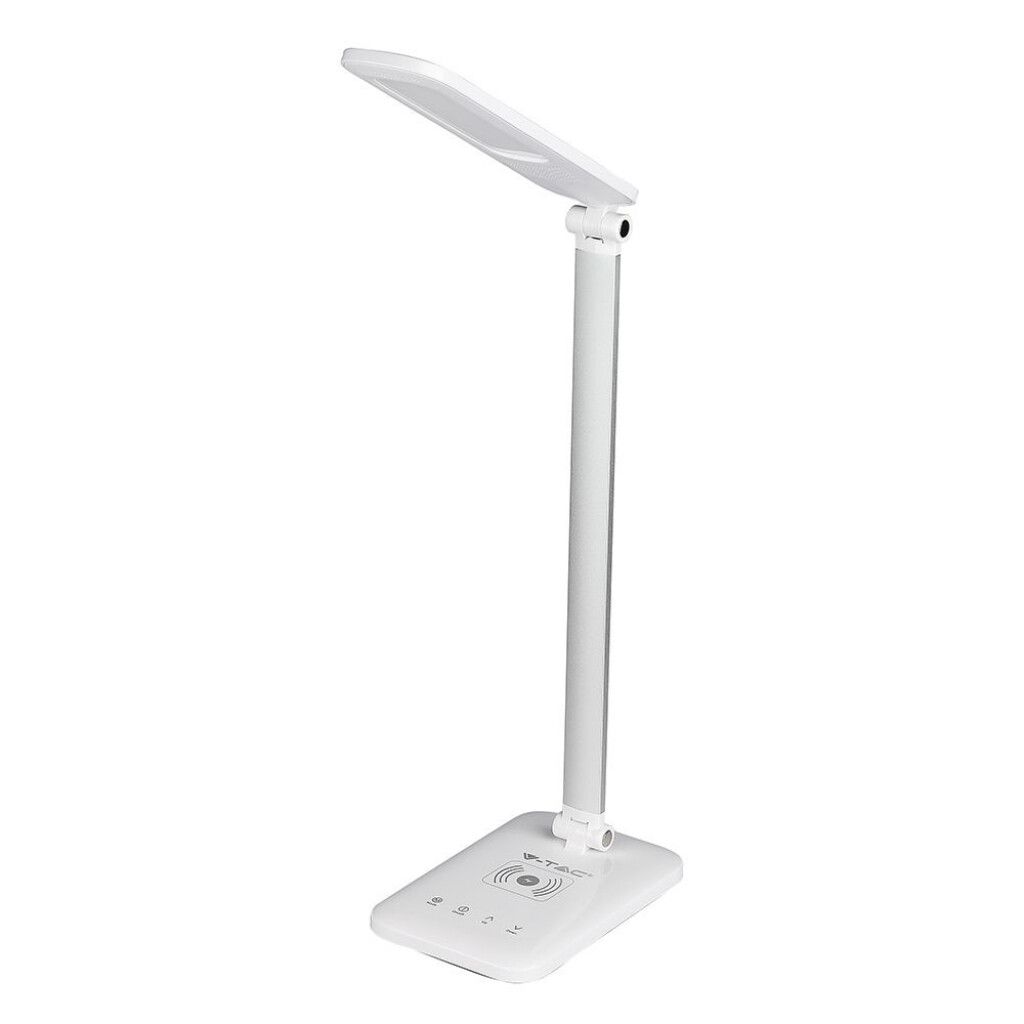 lampada led da tavolo v-tac vt-1027 7w 3 in 1 con ricarica wireless bianca