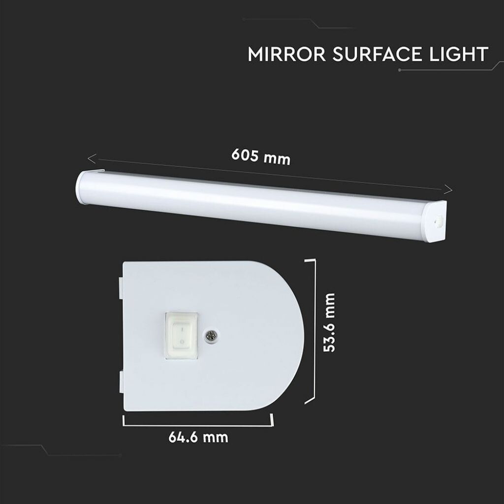 lampada led per specchio v-tac vt-7010 10w 4000k ip44 bianca - dettaglio 3