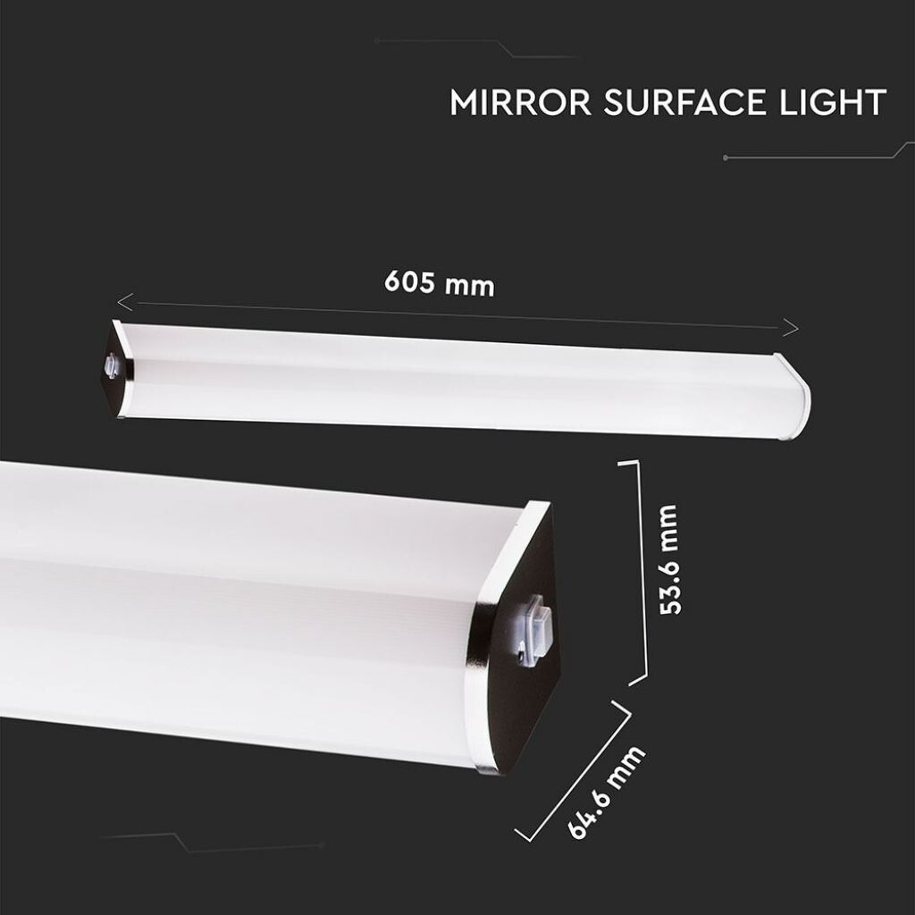 applique led per specchio v-tac vt-7010 cromata 10w 6400k ip44 - dettaglio 3