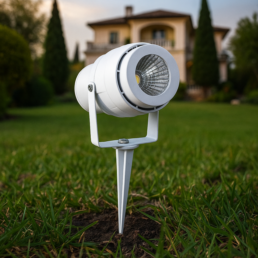 faretto led da giardino v-tac vt-857 12w verde con picchetto bianco ip65 - dettaglio 2