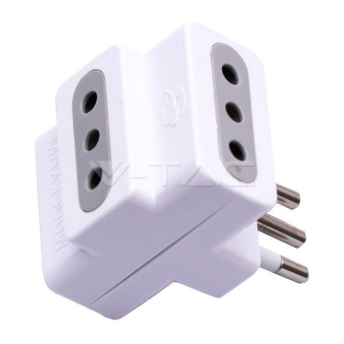 adattatore multiplo v-tac sku 8721 10a con 3 prese italiane - dettaglio 2