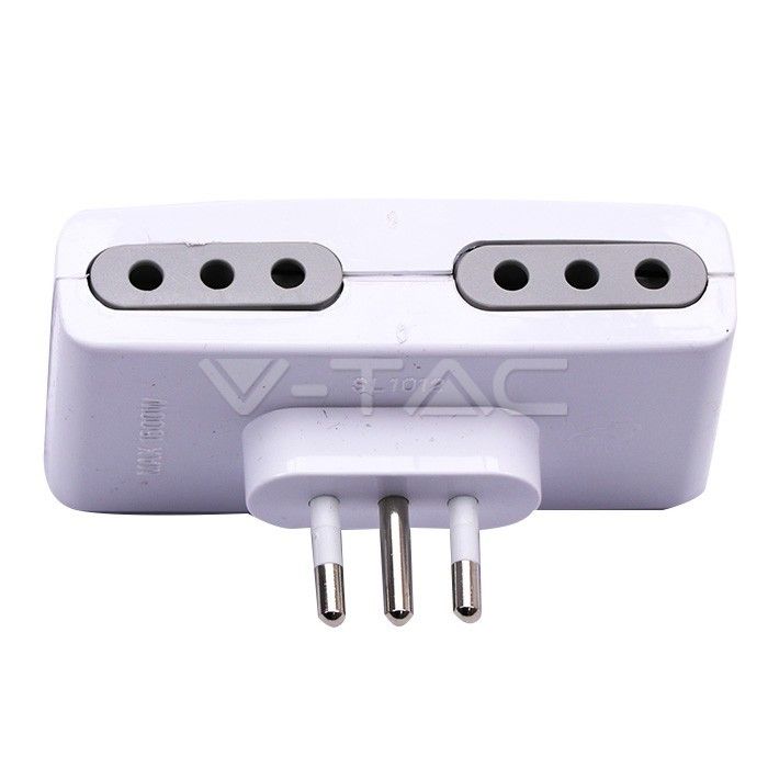 adattatore multiplo v-tac 8725 10a con 4 prese italiane
