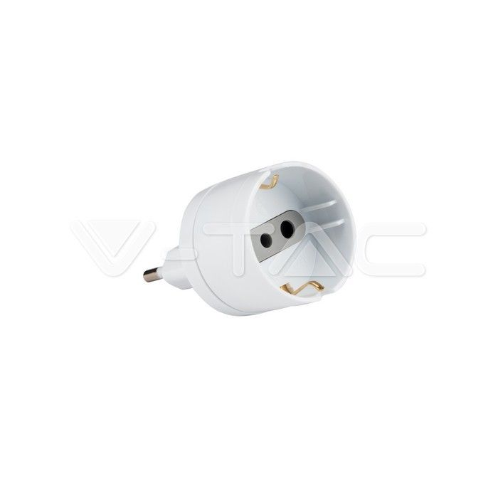 adattatore schuko v-tac adschuk sku 8719 con spina italiana 10a - dettaglio 3