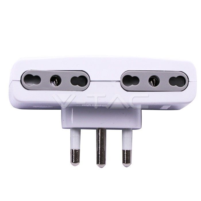 adattatore multiplo v-tac 8726 16a con 4 prese bipasso 10/16a
