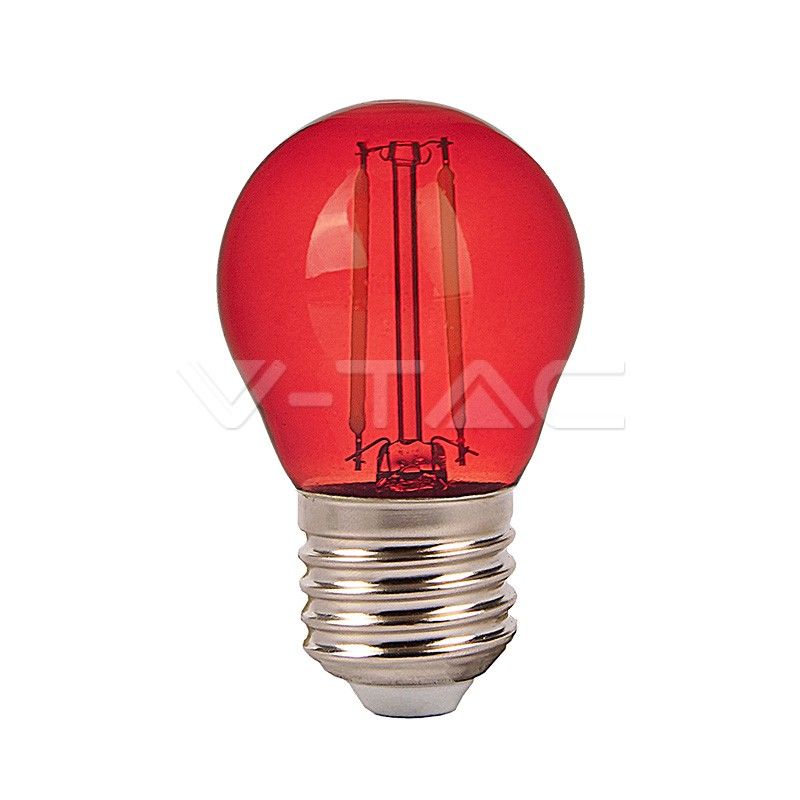 lampadina led v-tac vt-2132-r 2w e27 g45 rossa a filamento