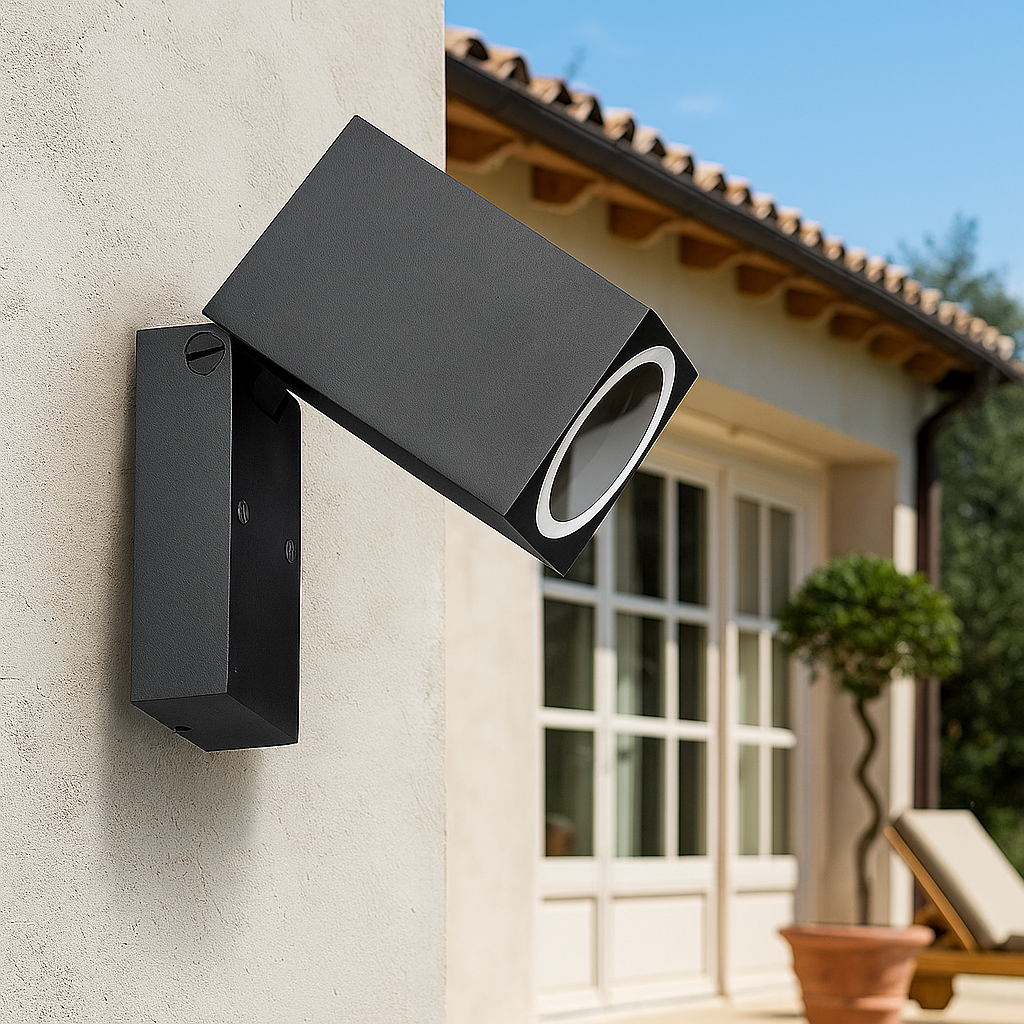 applique da esterno v-tac vt-7611 gu10 orientabile nera ip44