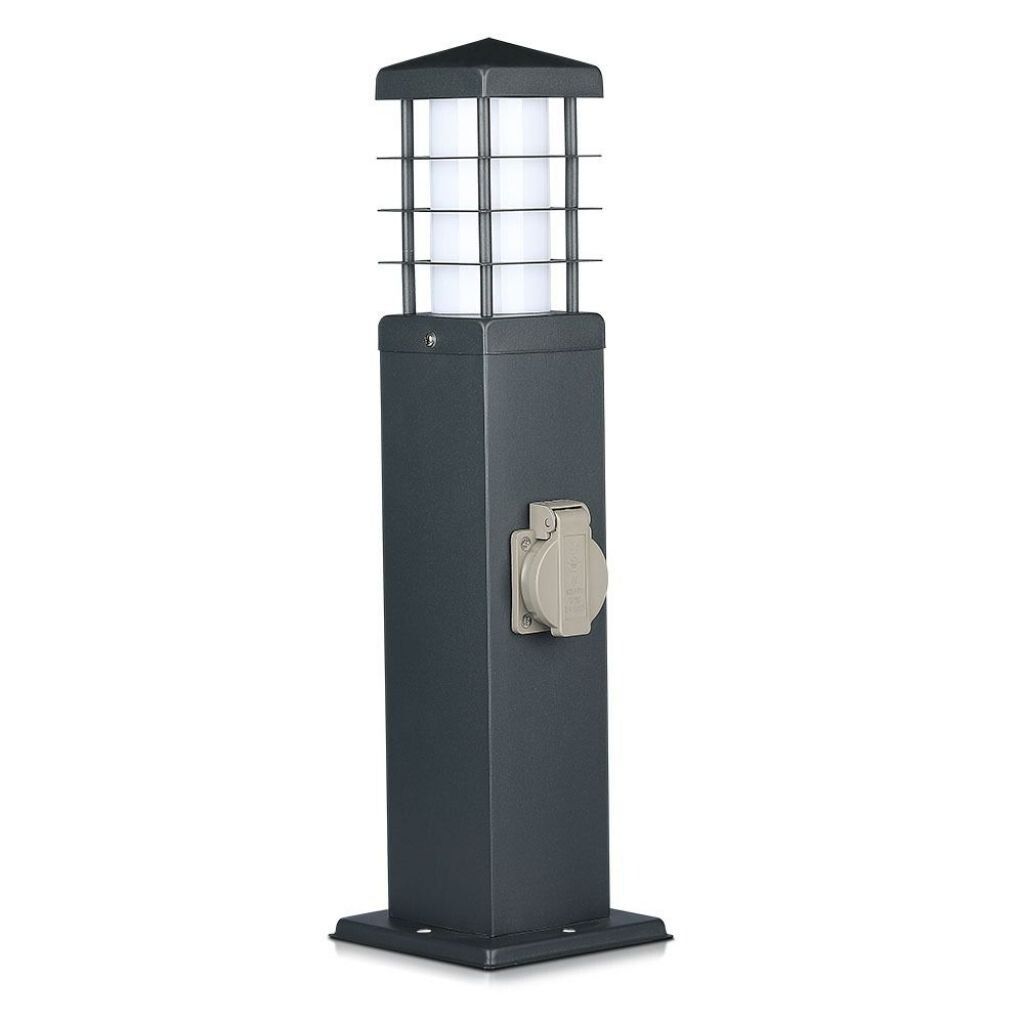 multipresa da giardino a colonna v-tac vt-1156-2 con portalampada e27 e 2 prese 16a ip44