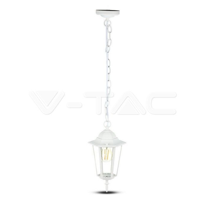 lanterna sospesa da giardino v-tac vt-752 bianca e27 ip44 - dettaglio 3
