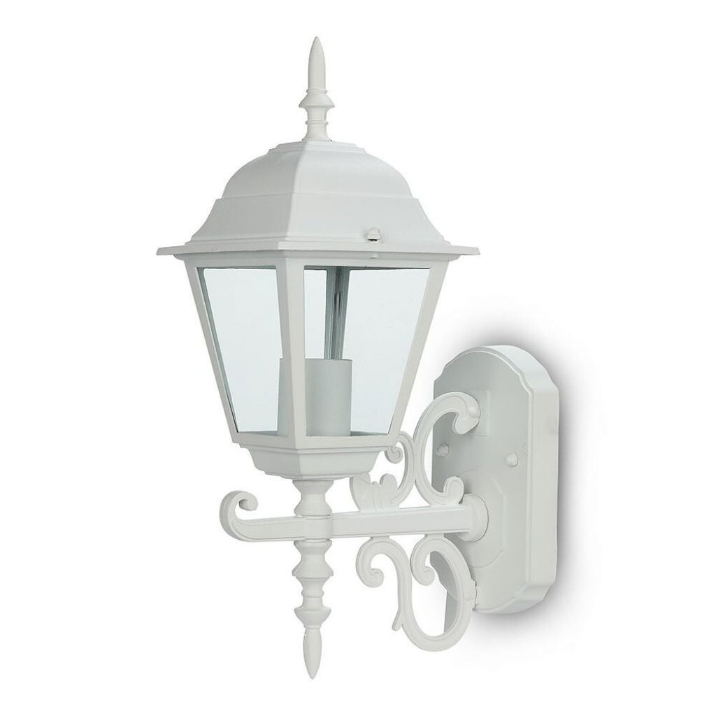 applique da esterno v-tac vt-760-w a lanterna bianco opaco e27 ip44 - dettaglio 2