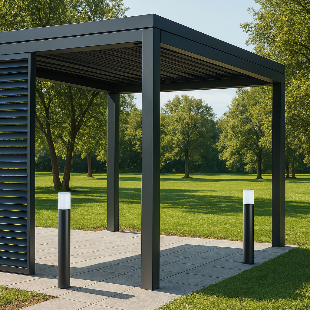 paletto da giardino v-tac vt-7618 gu10 ip54 nero h 80 cm