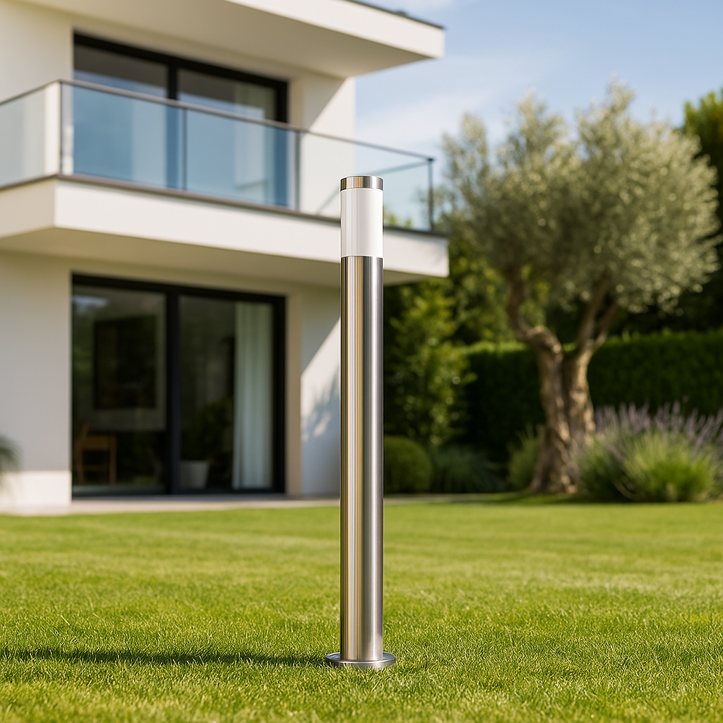 paletto da giardino v-tac vt-838-110 e27 max 60w ip44 acciaio inox 110 cm