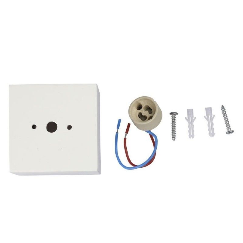 portafaretto a plafone v-tac vt-716sq in gesso bianco gu10 quadrato - dettaglio 3