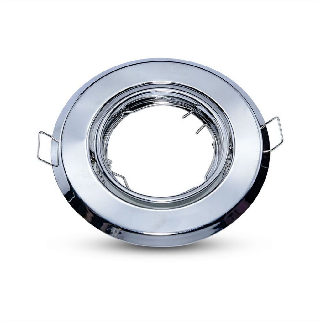 portafaretto da incasso orientabile v-tac vt-817 gu10 cromato 2 pezzi