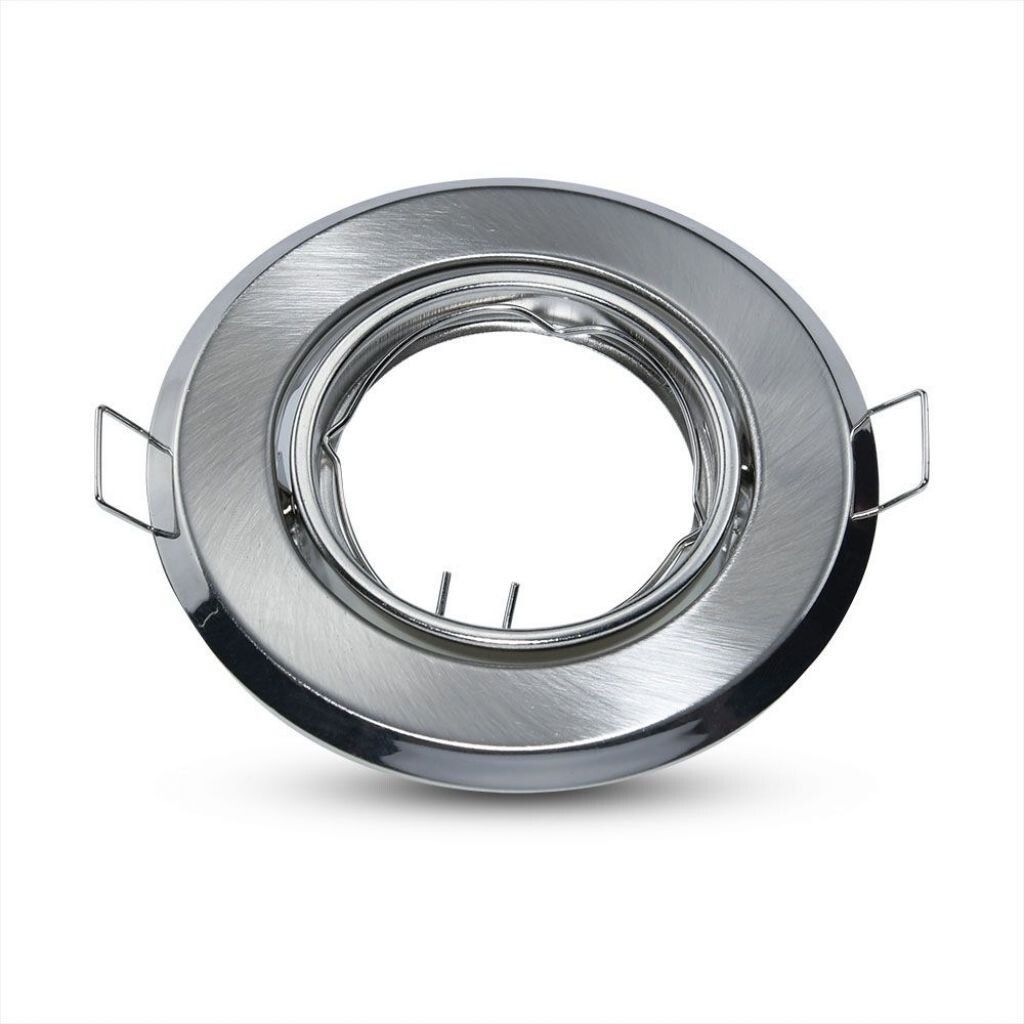 portafaretto da incasso v-tac vt-817-rd-sn gu10 orientabile nichel satinato 2 pezzi