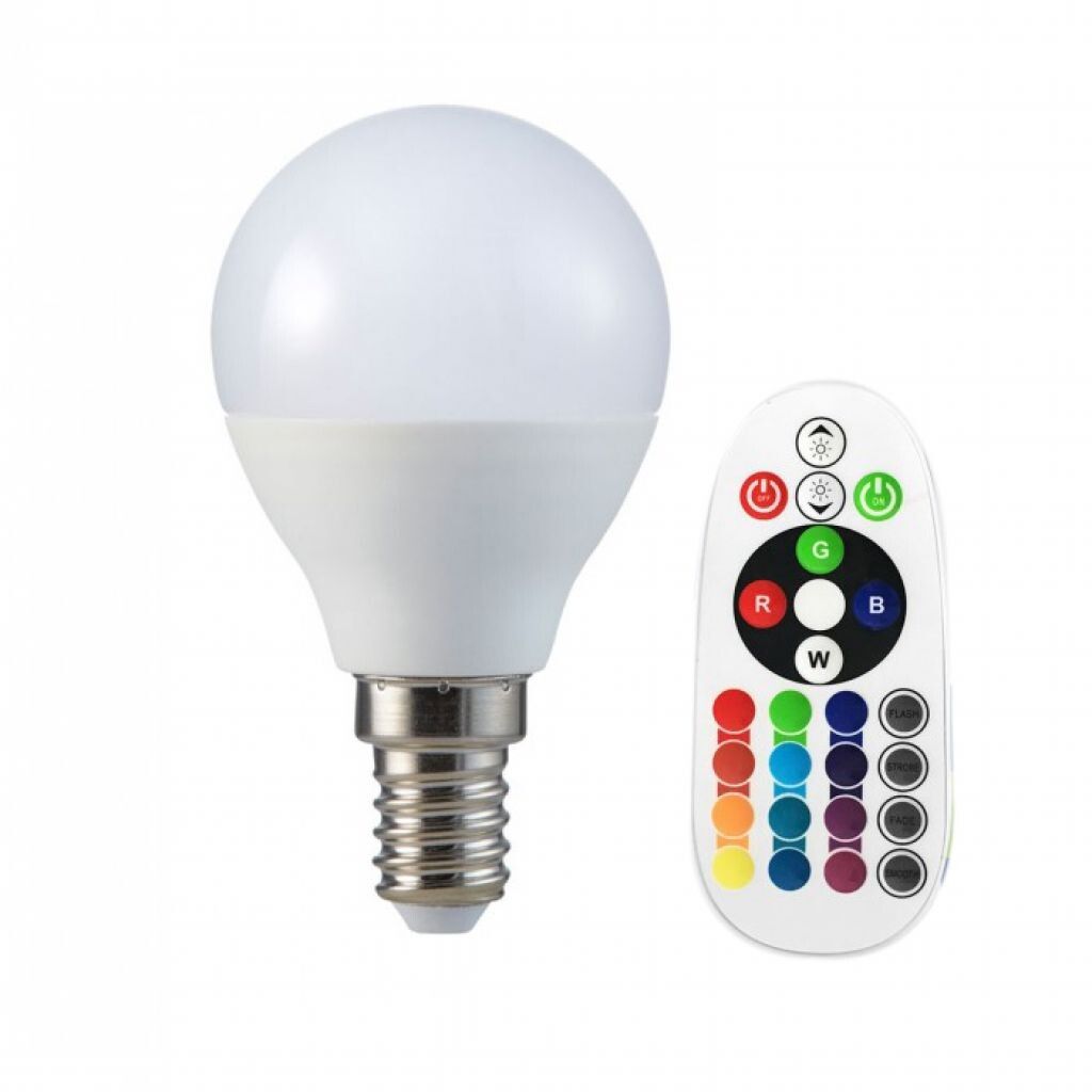 lampadina led v-tac vt-2234 e14 p45 rgb + 6400k con telecomando
