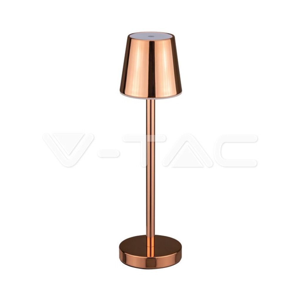 lampada led da tavolo v-tac vt-7703 3w rame ricaricabile touch 3000k
