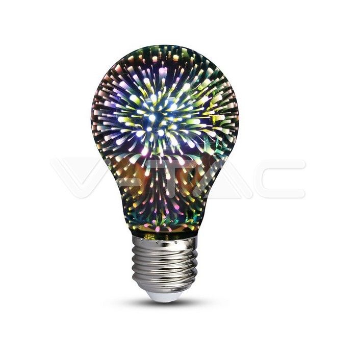 lampadina led v-tac vt-2203 3w e27 filamento 3d a60 3000k