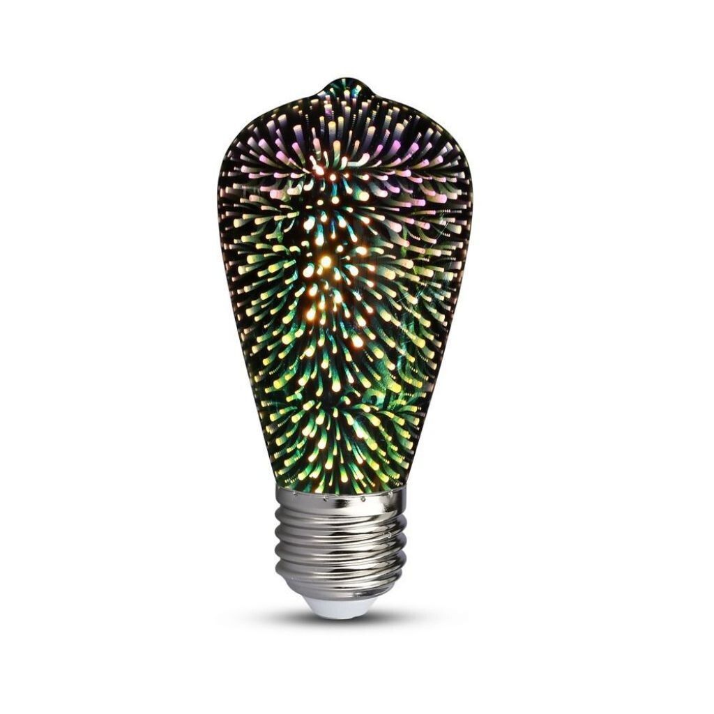 lampadina led v-tac vt-2223 e27 3w st64 filamento 3d 3000k