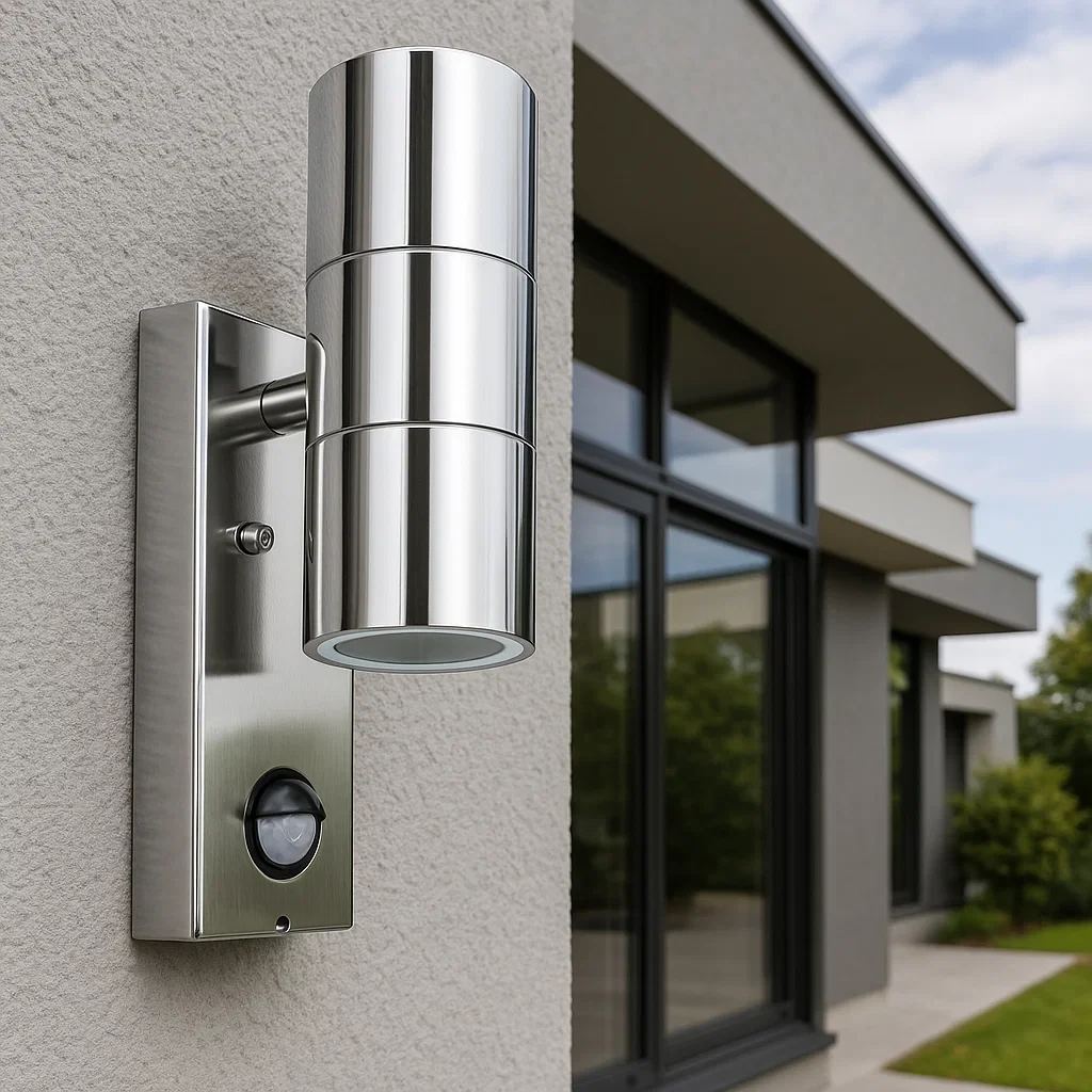 applique da esterno v-tac vt-7621pir 2x gu10 con sensore pir ip44