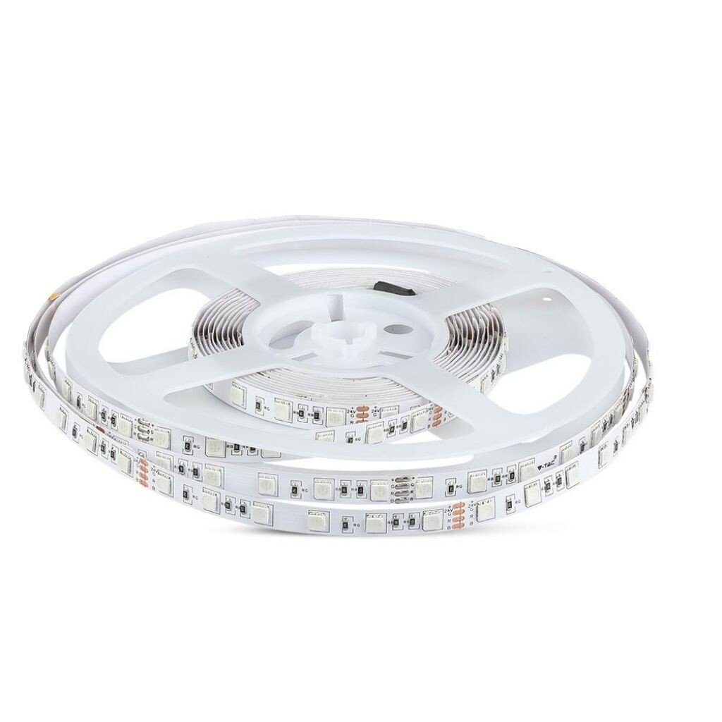 striscia led v-tac vt-5050 ip20 24v 9w/m bianco freddo 6400k