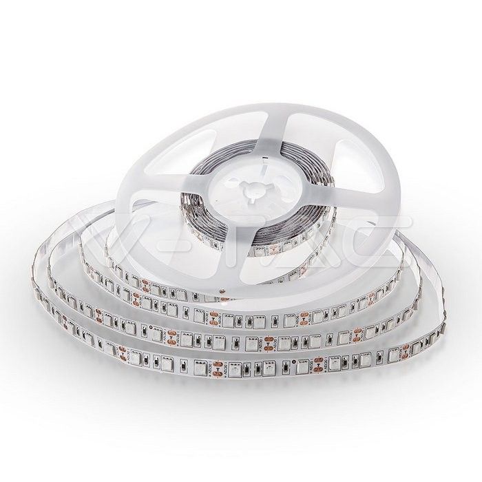 striscia led v-tac vt-5050 ip20 12v 60 led/m bianco freddo 6000k