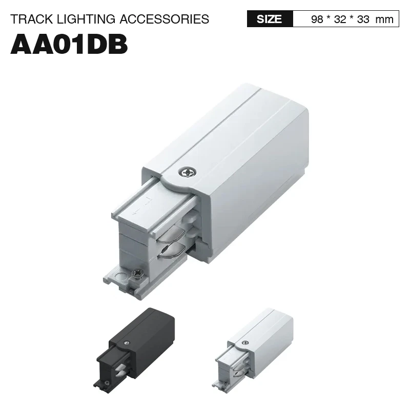 connettore alimentazione binario trifase kossom aa01db destro bianco
