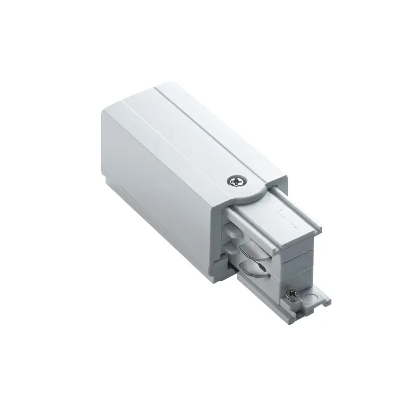 connettore alimentazione sinistro kossom aa01sb per binario trifase bianco