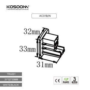 tappo terminale kossom ac01b per binario trifase bianco - dettaglio 2