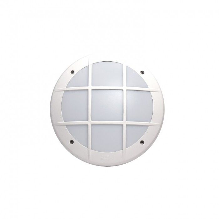 plafoniera da esterno fumagalli gelmi-gr e27 bianca con griglia ip66 - dettaglio 2