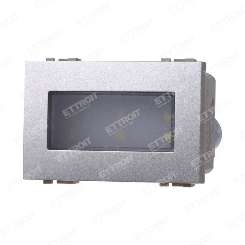 lampada led segnapasso ettroit lg0303 3 moduli 6000 k grigio