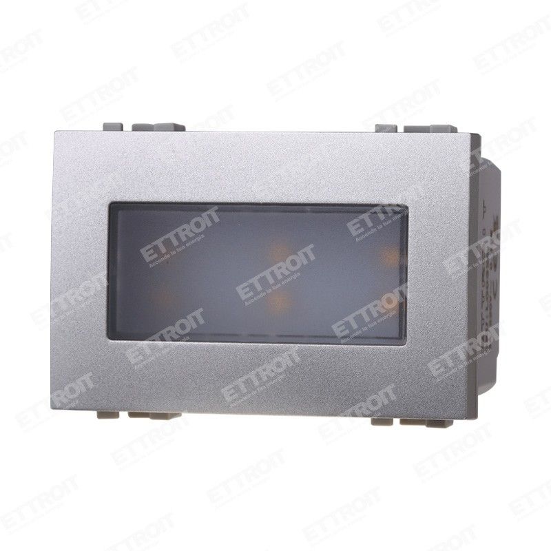 lampada segnapasso led ettroit lg0323 3 moduli 3000 k grigio