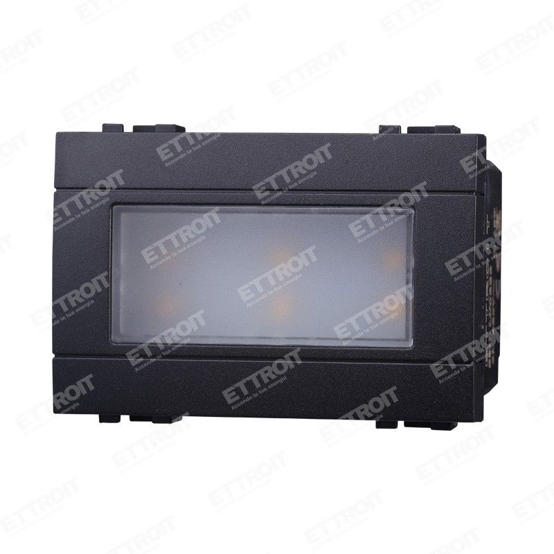 lampada segnapasso led ettroit ln0323 3 moduli 2,4 w 3000 k nera