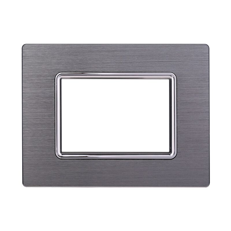 placca alluminio 3 moduli ettroit space ln86306 silver compatibile living