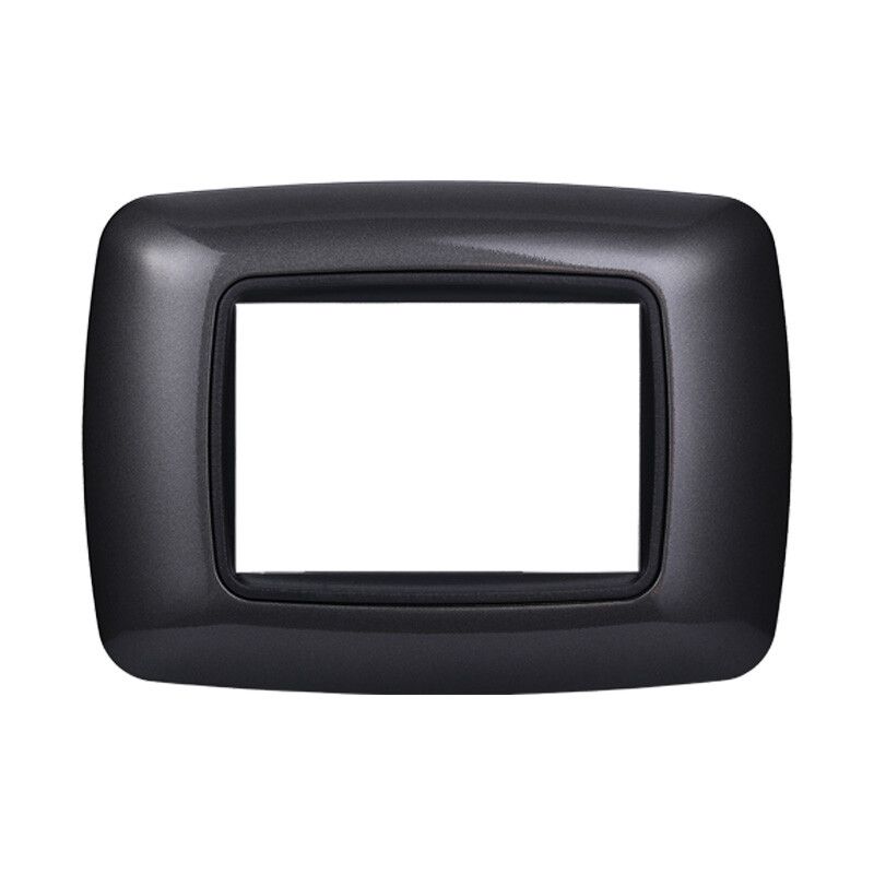 placca ettroit space 3 moduli bombata acciaio scuro ln88307