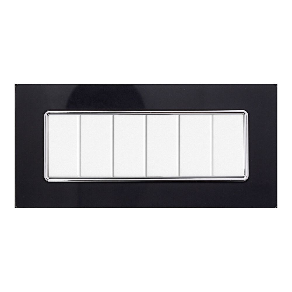 placca in vetro ettroit solar mt84602 6 moduli nera compatibile matix