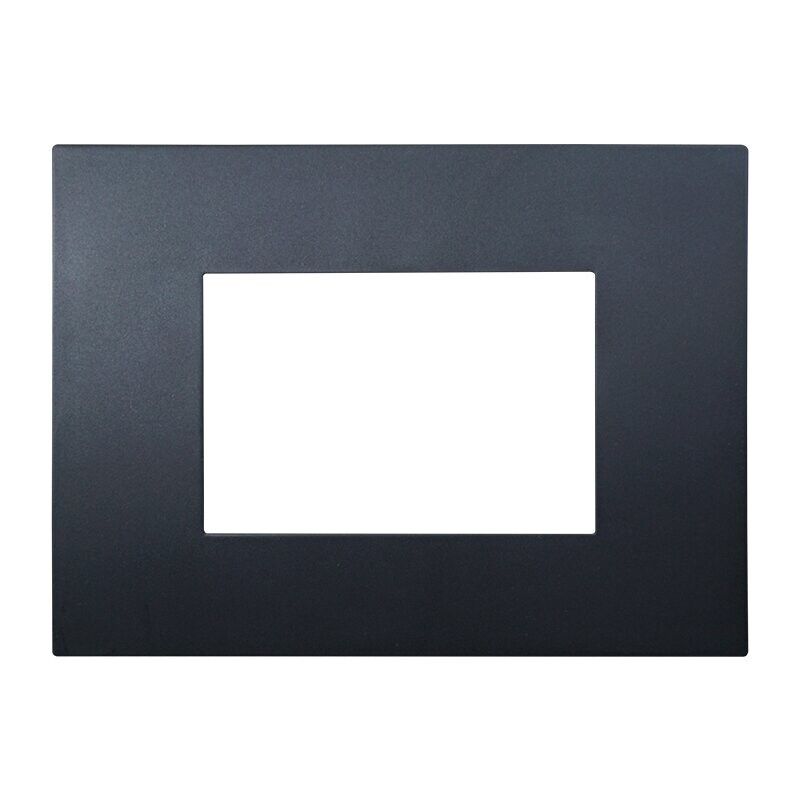 placca ettroit venus va83302 3 posti nera compatibile vimar arke