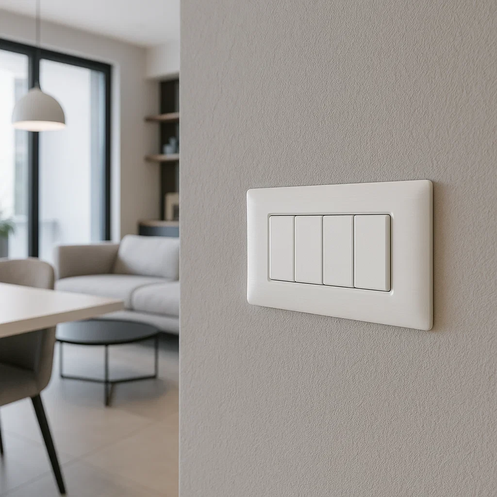 placca 4 posti ettroit solar mt85401 bianco satinato