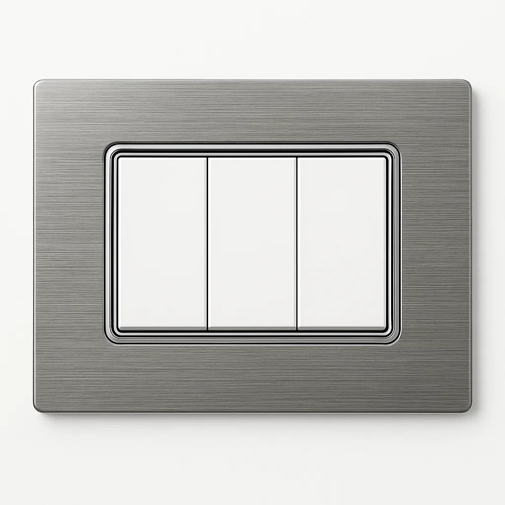 placca in alluminio ettroit serie solar mt86306 3 posti silver compatibile matix