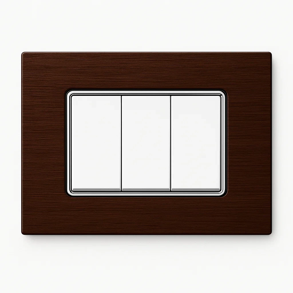 placca alluminio 3 posti ettroit mt86310 bronzo compatibile matix