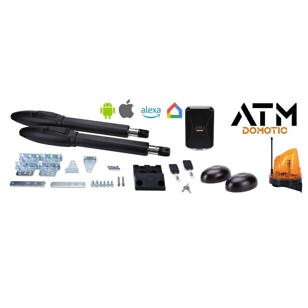 kit automazione cancello battente atm domotic atmsw300dc 300 kg con app - dettaglio 2