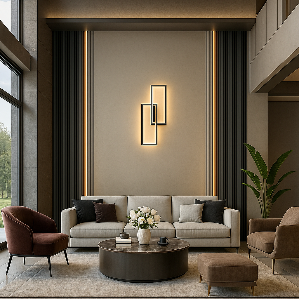 applique led universo 3 color aq25-n3c doppio rettangolo 32w nero