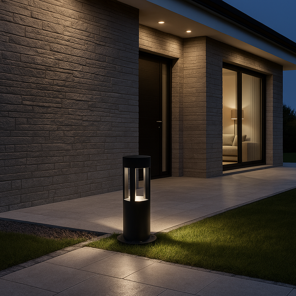 paletto led da giardino universo es59-nf 12w nero ip65 600 lm