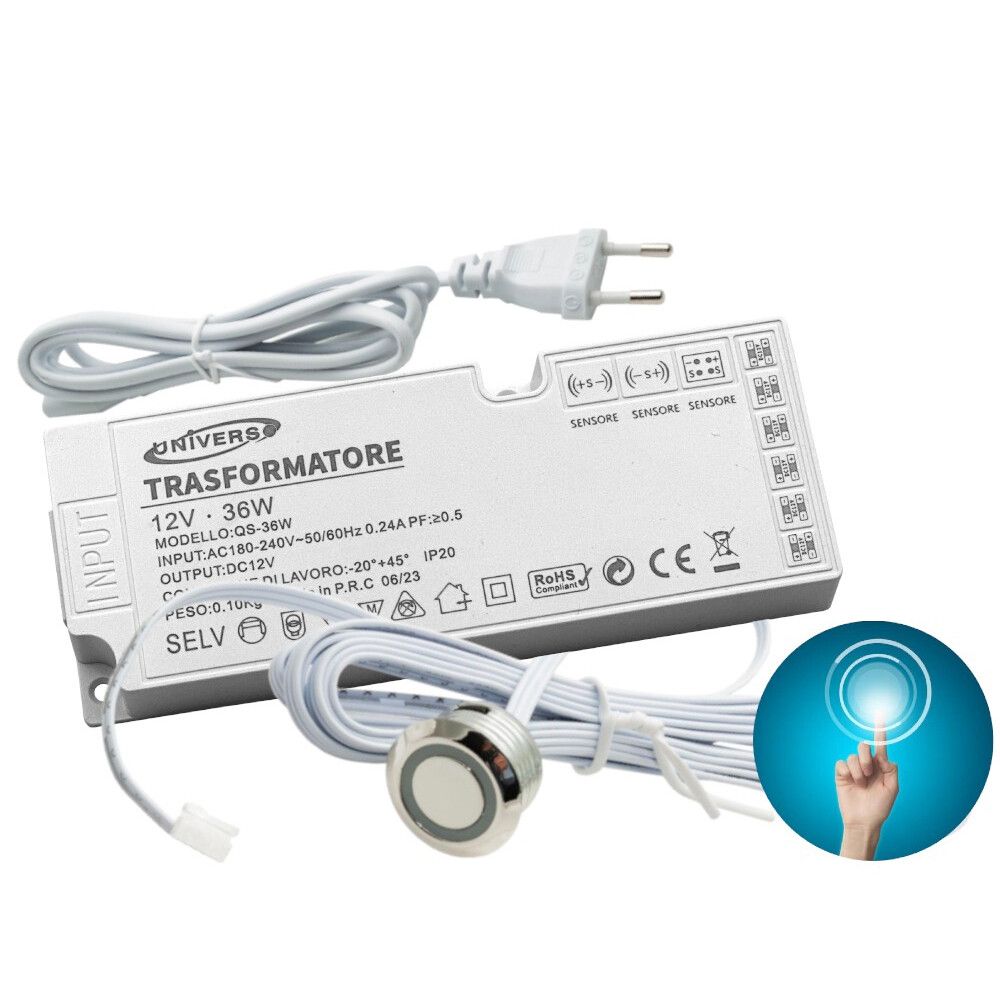 kit universo sen-ta con sensore touch e alimentatore qs-36w 12v 36w