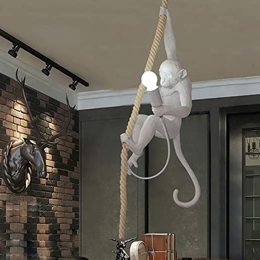 Lampadario In Corda Vintage Con Attacco E27 Con Scimmia Appesa Lampadari Vintage Lampadari E Pendenti Tutto Led
