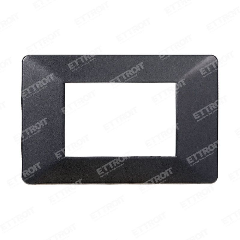 placca ettroit starlight ev83307 3 moduli acciaio scuro compatibile vimar plana
