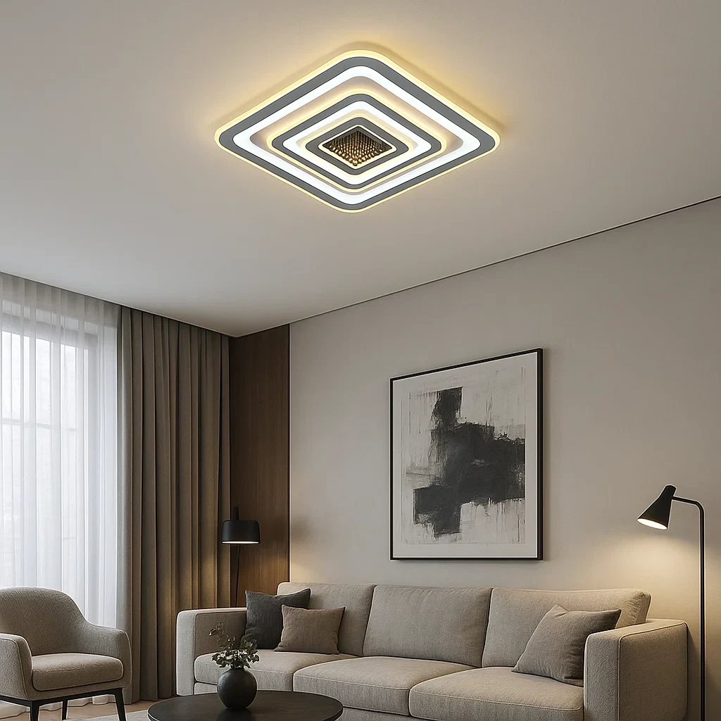 plafoniera led 5234-3d 226w con telecomando e tre tonalità di luce