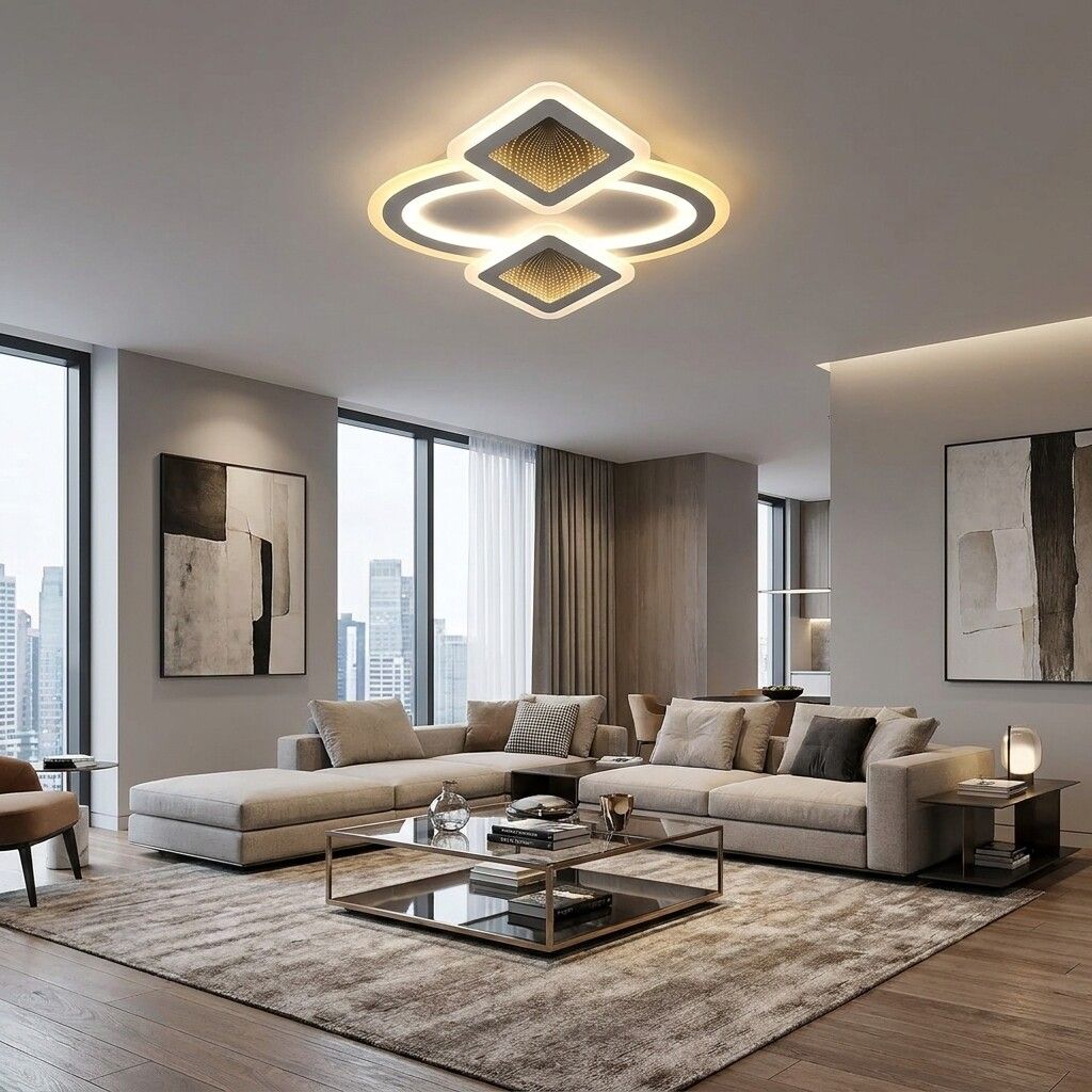 plafoniera led 182w modello 5236-3d con telecomando e 3 tonalità di luce