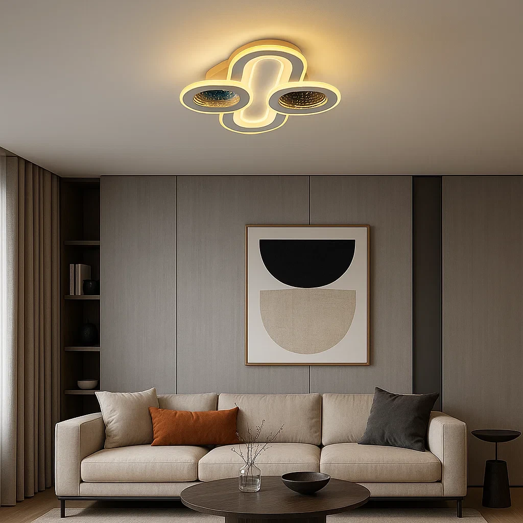 plafoniera led 188w modello 5237-3d con telecomando e 3 tonalità di luce