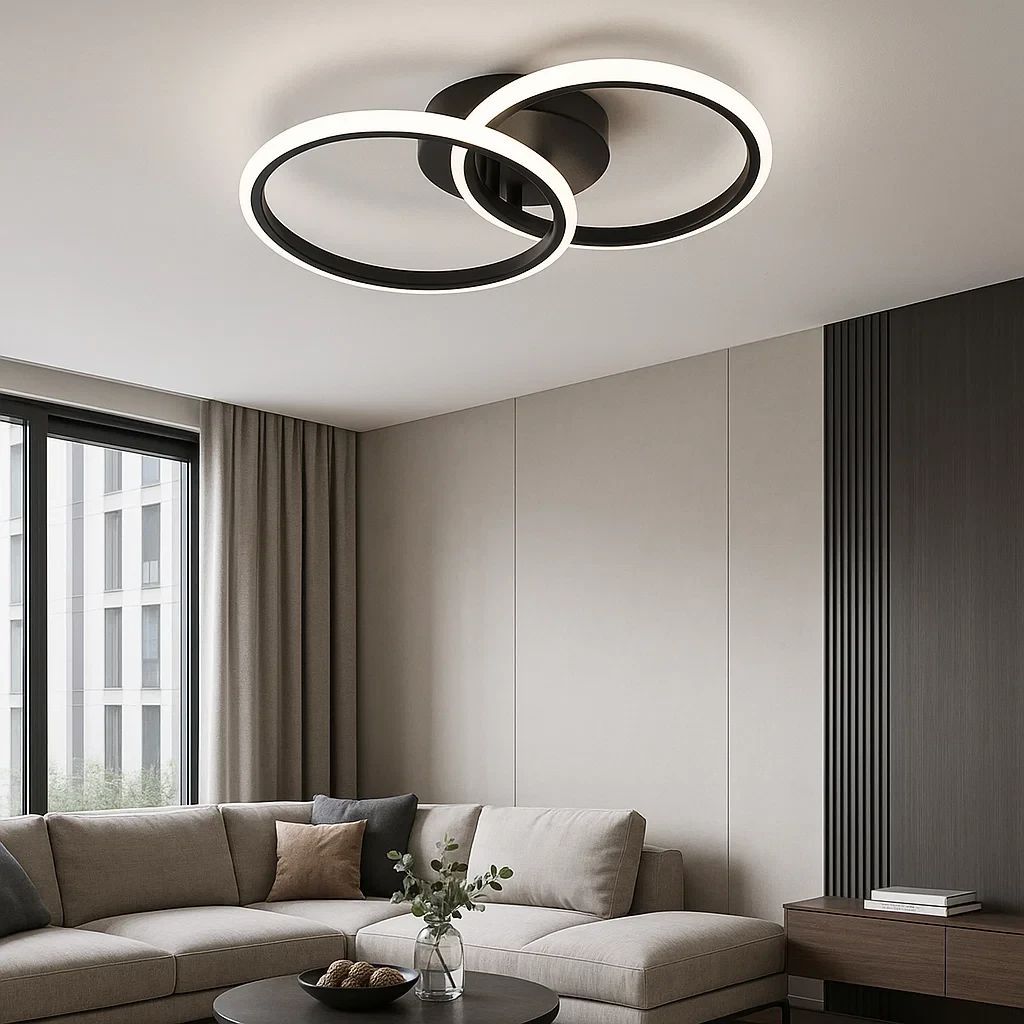 applique led terafacatory 6090-2 a doppio anello con telecomando e 3 tonalità